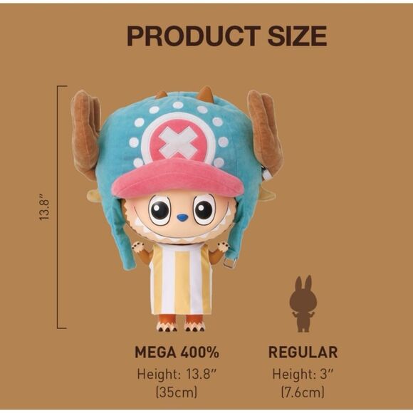 POP MART THE MONSTERS MEGA LABUBU 400% TONY TONY CHOPPER - Picture 8 of 9